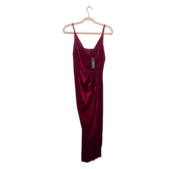 Yumi Kim x REVOLVE Felicity Velvet V-Neck Pleated Tulip Hem Formal Dress M NWT - Picture 11 of 14